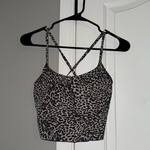 Aerie Black and Gray Leopard Print Tank Top